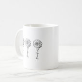 信仰愛ピースヒマワリと蝶コーヒー コーヒーマグカップ (正面左)