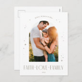 信仰愛ファミリーアーチクモダンリスマスデザイン シーズンポストカード (正面/裏面)