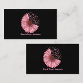 信仰愛ホープピンクデイジー花乳癌Aw 名刺 (正面/裏面)