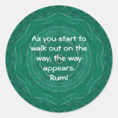 信仰感動的に関する留美引用ことわざ ラウンドシール (正面)