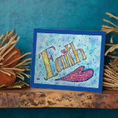 信仰感動的の絵画詩の額 フォトプラーク (側面)