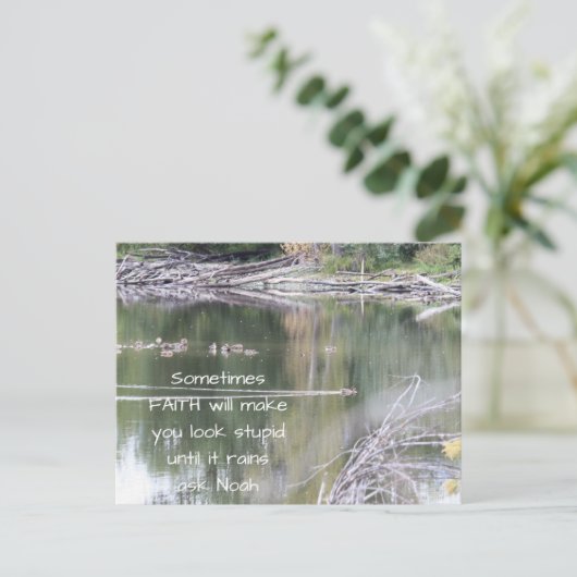 信仰感動的ユーモア引用文バイブルChristian M ポストカード (スタンド正面)