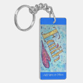 信仰感動的ワードアートキーチェーン – カスタム文字 キーホルダー (正面左)