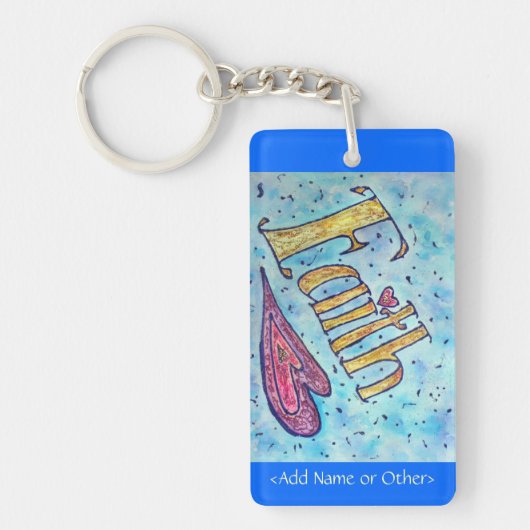 信仰感動的ワードアートキーチェーン – カスタム文字 キーホルダー (正面)