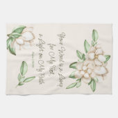信仰感動的聖なる書物、 経典マグノリア花 キッチンタオル (横)