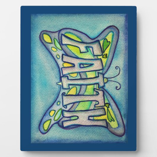 信仰感動的蝶絵画のギフトプラーク フォトプラーク (正面)