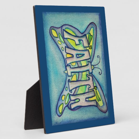 信仰感動的蝶絵画のギフトプラーク フォトプラーク (側面)