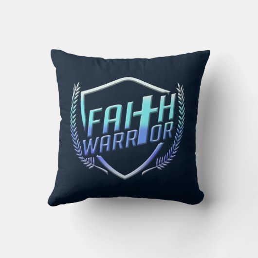 信仰戦士クリスチャンブルーパープルグラデーション クッション (裏面)