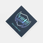 信仰戦士クリスチャンブルーパープルグラデーション スタンダードランチョンナプキン (角)