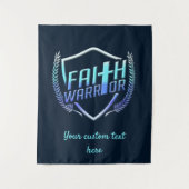 信仰戦士クリスチャンブルーパープルグラデーション タペストリー (正面)