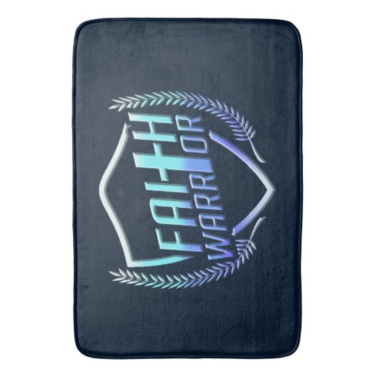 信仰戦士クリスチャンブルーパープルグラデーション バスマット (正面縦)