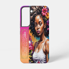 信仰深き女性の抽象画 詩篇31章30節 SAMSUNG GALAXY S22ケース