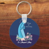 信仰生活から45周年を迎える尼僧ピンクの花 キーホルダー (正面)