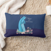 信仰生活から45周年を迎える尼僧ピンクの花 ランバークッション (ブランケット)