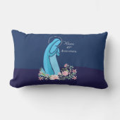 信仰生活から45周年を迎える尼僧ピンクの花 ランバークッション (正面)