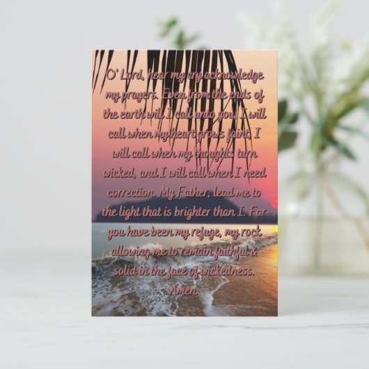 信仰生活のための祈りの言葉フラットグリーティングカード カード (スタンド正面)