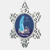 信仰生活の60周年ヌーンピンクの花 スノーフレークピューターオーナメント (右)