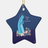 信仰生活の60周年ヌーンピンクの花 セラミックオーナメント (左)