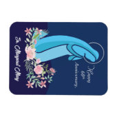 信仰生活の60周年ヌーンピンクの花 マグネット (横)