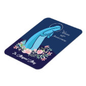 信仰生活の60周年ヌーンピンクの花 マグネット (左側)