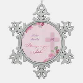 信仰生活カトリック修道女45周年 スノーフレークピューターオーナメント