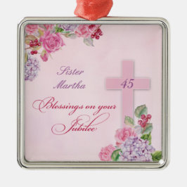 信仰生活カトリック修道女45周年 メタルオーナメント