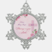 信仰生活カトリック修道女65周年 スノーフレークピューターオーナメント (正面)