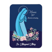 信仰生活70周年記念ヌーンピンクの花 マグネット (縦)