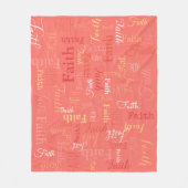 信仰短パーソナライズされた名リビングサンゴ毛布 フリースブランケット (正面)