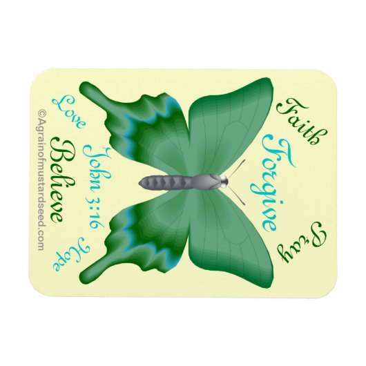 信仰祈バ信じイ聖書引用文 マグネット (横)