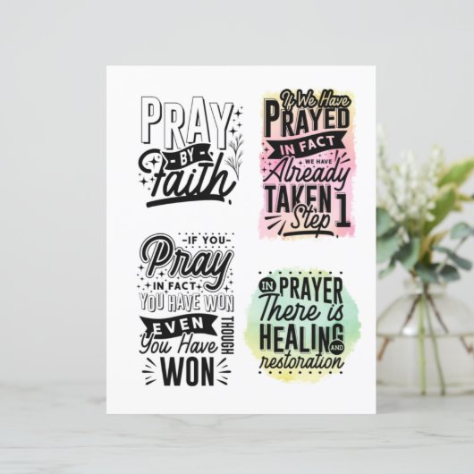 信仰祈：聖書の聖句と引用文のカード (スタンド正面)