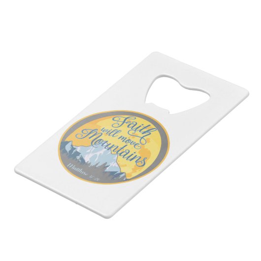 信仰移動マウンテンズクリスチャンデザイン クレジットカード栓抜き (正面アングル)