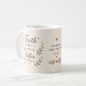 信仰第一、コーヒー第二 | 励ましのマグカップ コーヒーマグカップ (正面左)