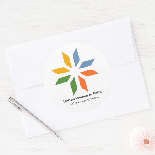 信仰統一されたの女性のステッカー ラウンドシール (封筒)