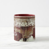 信仰絵を描は陶器の泥を滴らせる マグカップ (中央)