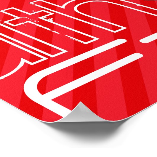 信仰緋色の赤ストライプ色 ポスター (角)