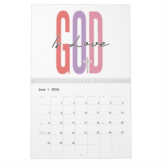 信仰者の動機前向き感動的 カレンダー (6月 2026)