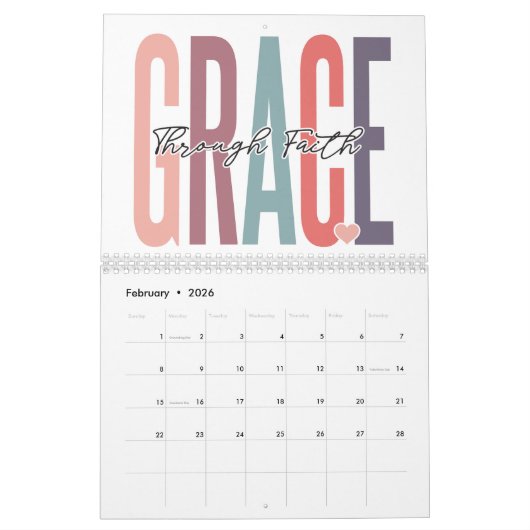 信仰者の動機前向き感動的 カレンダー (2月 2026)