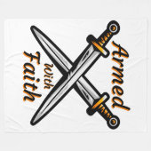 信仰聖書的引用文 フリースブランケット (正面(横))