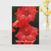 信仰花美しい赤い花誕生日 カード (黄色い花)