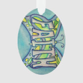 信仰蝶ワードアートギフトホリデイオーナメント オーナメント (正面)