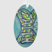 信仰蝶ワードアートギフトホリデイオーナメント オーナメント (正面)