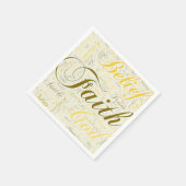 信仰金ゴールドと白 スタンダードカクテルナプキン (角)