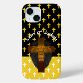 信仰 イエロー ブラック ホワイト クロス ユダのライオン Case-Mate iPhoneケース (裏面)