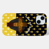 信仰 イエロー ブラック ホワイト クロス ユダのライオン Case-Mate iPhoneケース (裏面 (横))