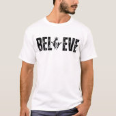 信仰 キリスト教のシルエット 開いた腕とともに Tシャツ (正面)