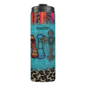 信仰：ターコイズ、ヒョウパターン（の模様が）ある、 タンブラー (正面)