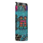 信仰：ターコイズ、ヒョウパターン（の模様が）ある、 タンブラー (回転右)