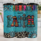 信仰:ターコイズ、ヒョウパターン(の模様が)ある、 タンブラー