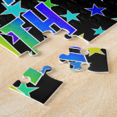 「信仰」ファーストネーム、おもしろい「ハッピーバースデー」 ジグソーパズル (側面)